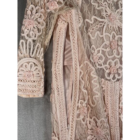 Sue Wong Nocturne Ribbon Lace Illusion Bodice Beige Dress 0 Mother of the Bride - Picture 13 of 16